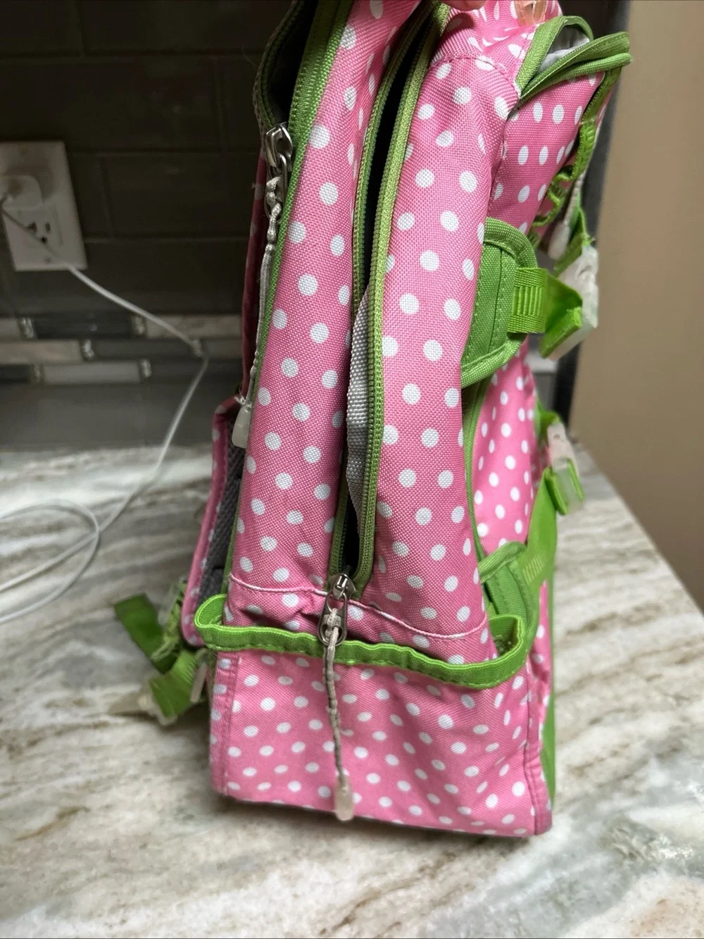 Pottery barn kids rolling backpack travel bag pink telescope handle